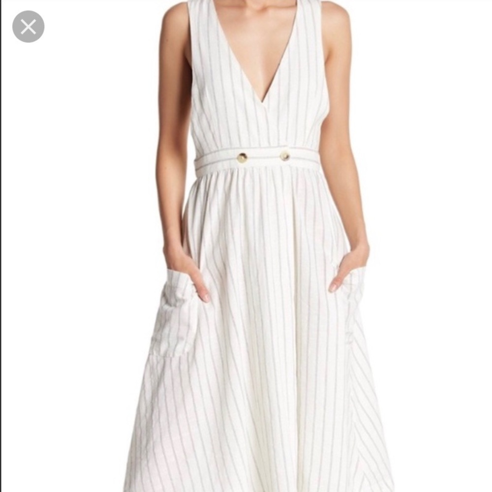 Free people NWT ivory dress with stripes